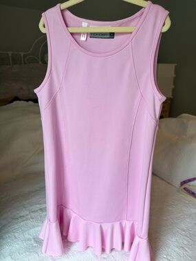Inphorm Pink Sleeveless Ruffle-Hem Dress Girls 8-10
